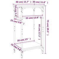 Tavolino Grigio Sonoma 40x30x75 cm in Legno Multistrato 825800