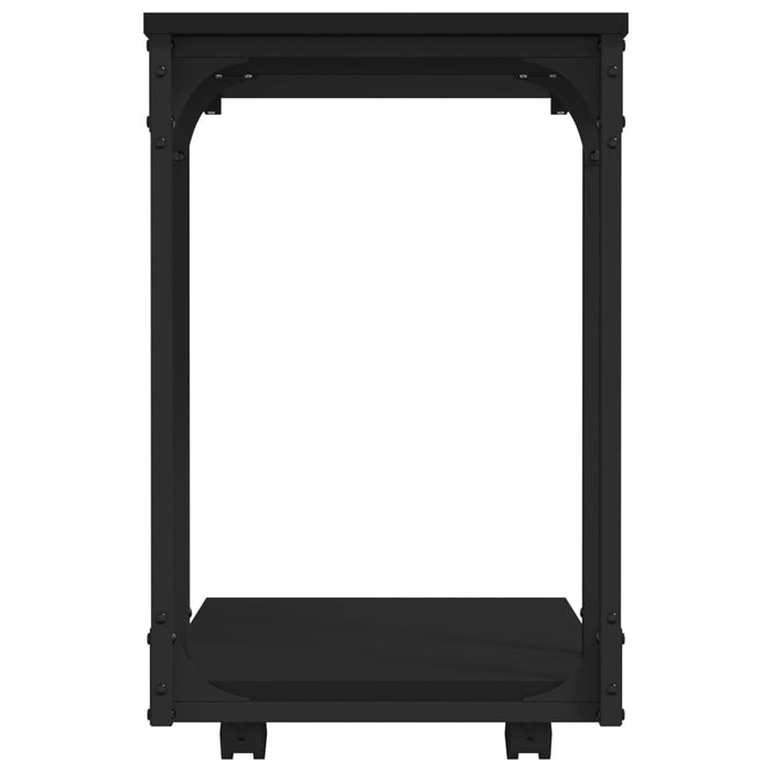 Tavolino con Ruote Nero 50x35x55,5 cm in Legno Multistrato 825807