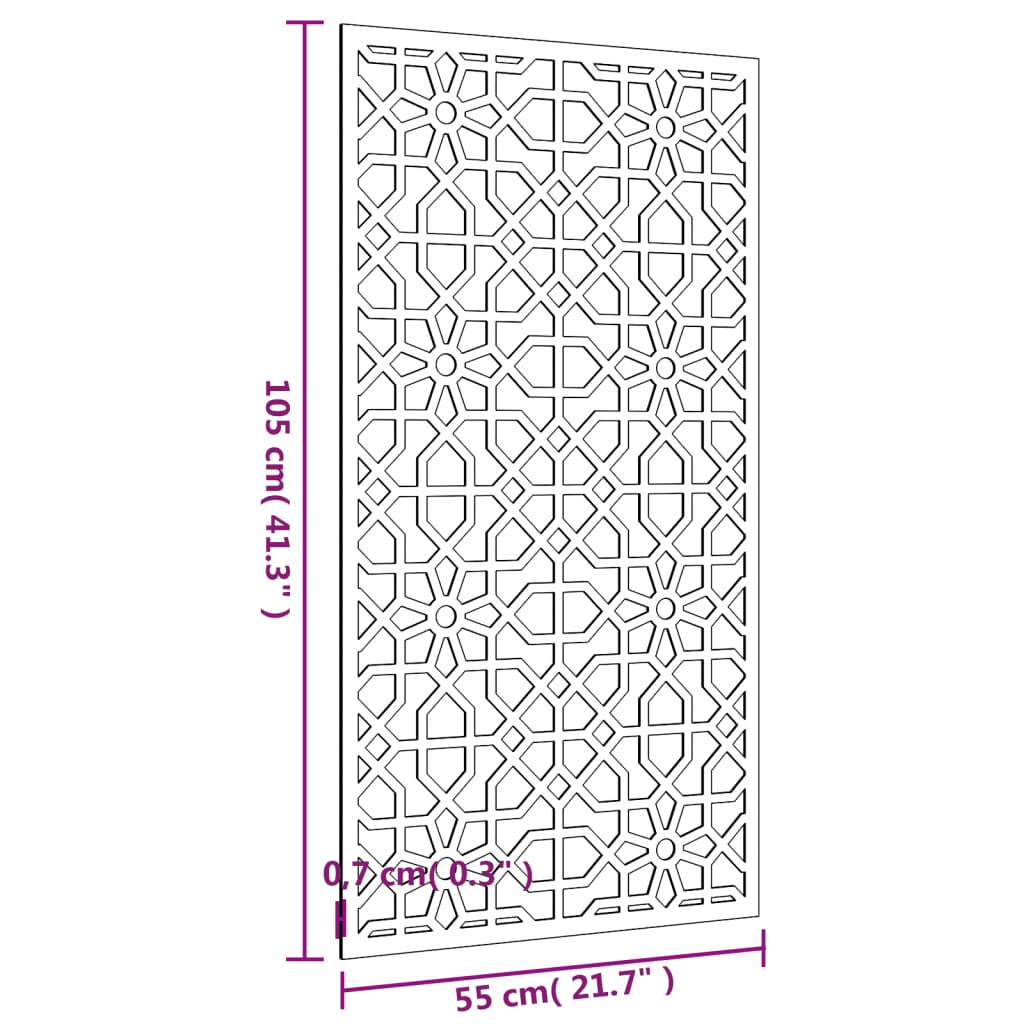 Decorazione Muro da Giardino 105x55 cm Moresco Acciaio Corten 824477