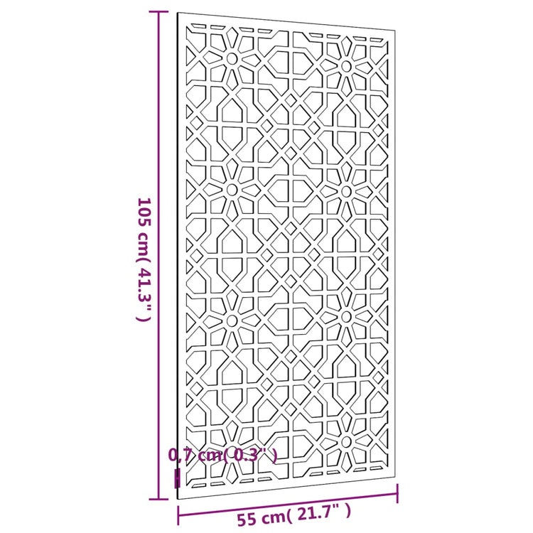 Decorazione Muro da Giardino 105x55 cm Moresco Acciaio Corten 824477