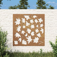 Decorazione Muro Giardino 55x55 cm Foglia Acero Acciaio Cortencod mxl 82743