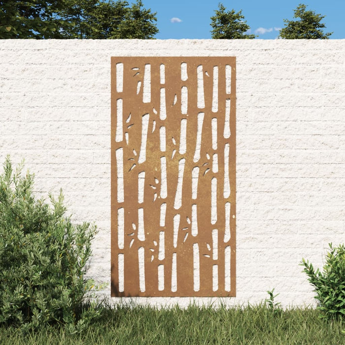 Decorazione Muro da Giardino 105x55 cm Bambù in Acciaio Cortencod mxl 106673