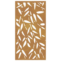 Decorazione Muro Giardino 105x55 cm Foglie Bambù Acciaio Corten 824483