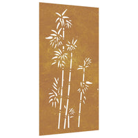 Decorazione Muro da Giardino 105x55 cm Bambù in Acciaio Corten 824484