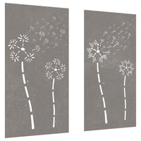 Decorazioni Muro da Giardino 2pz 105x55 cm Fiore Acciaio Cortencod mxl 82748