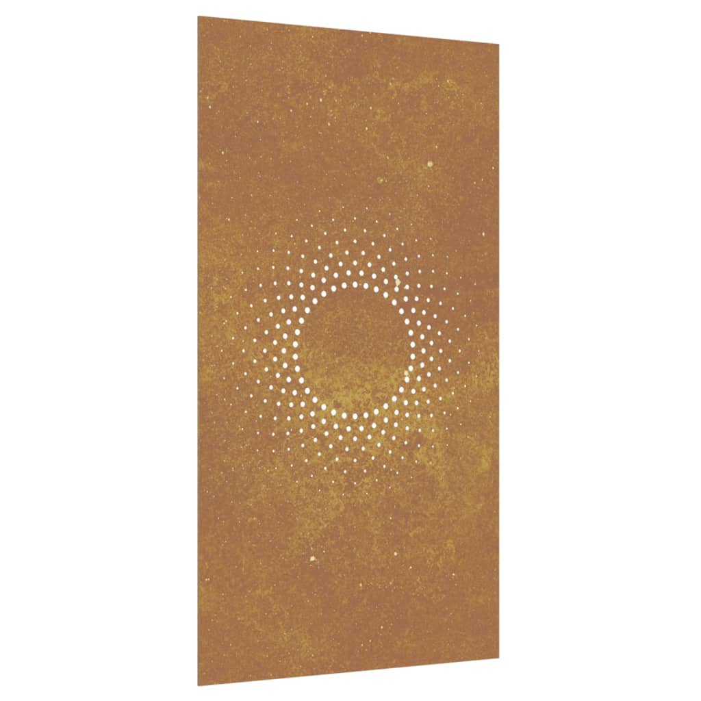 Decorazione Muro da Giardino 105x55 cm Sole in Acciaio Corten 824490