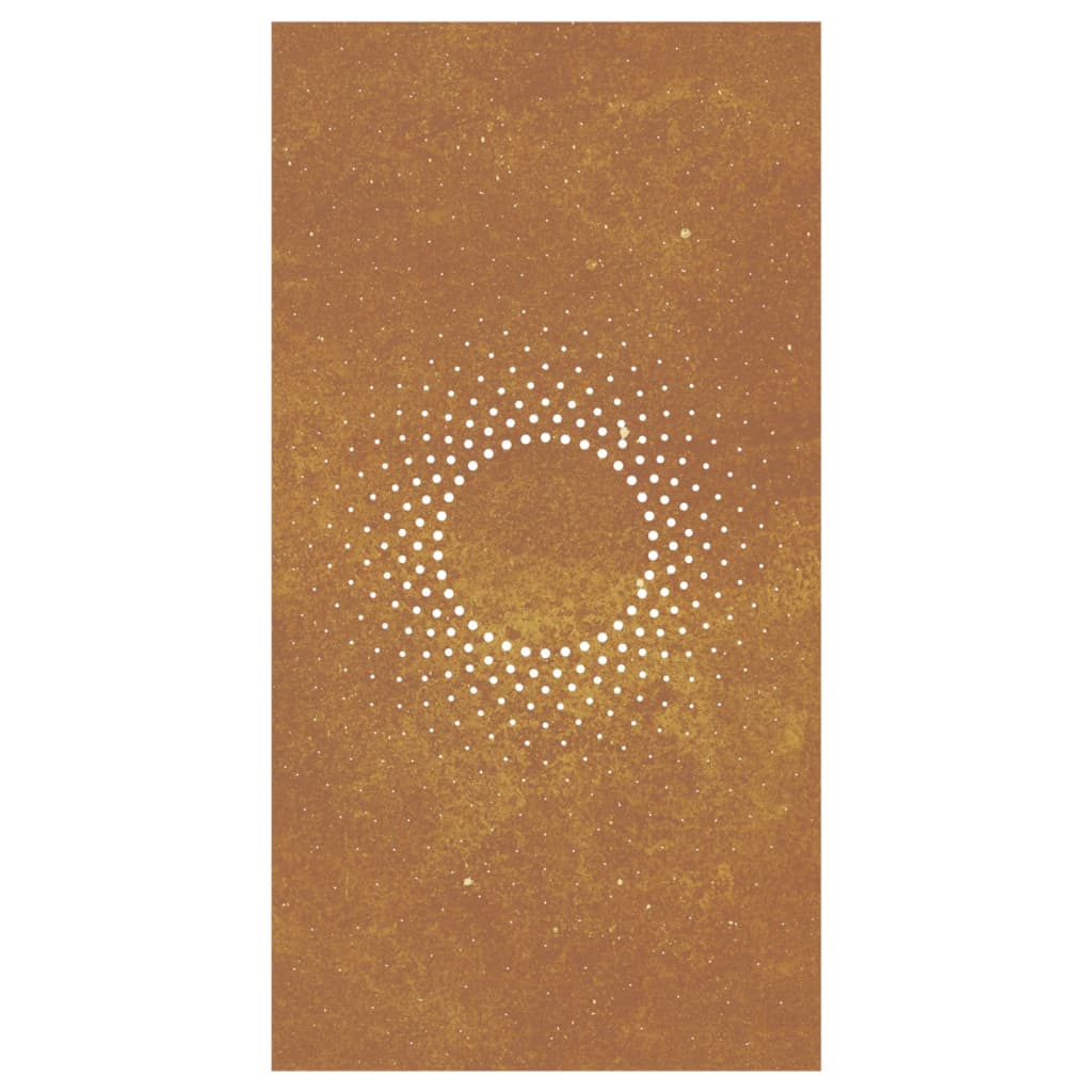 Decorazione Muro da Giardino 105x55 cm Sole in Acciaio Corten 824490