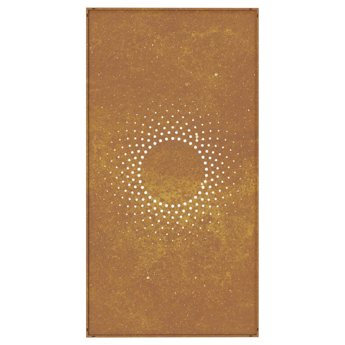 Decorazione Muro da Giardino 105x55 cm Sole in Acciaio Corten 824490