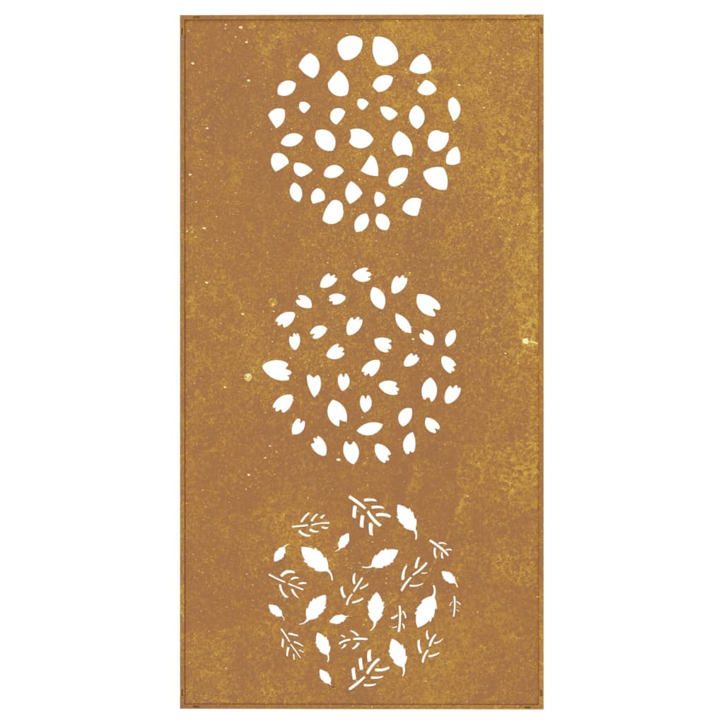 Decorazione Muro da Giardino 105x55 cm Foglia Acciaio Corten 824494