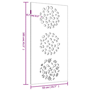 Decorazione Muro da Giardino 105x55 cm Foglia Acciaio Corten 824494