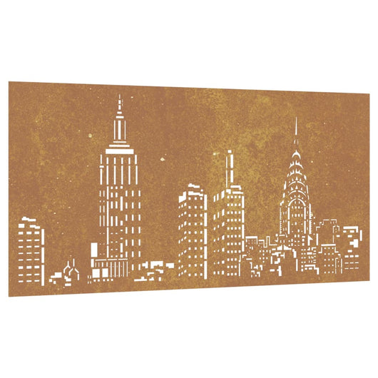 Decorazione Muro da Giardino 105x55cm Skyline in Acciaio Cortencod mxl 106677