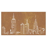 Decorazione Muro da Giardino 105x55cm Skyline in Acciaio Corten 824497