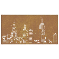 Decorazione Muro da Giardino 105x55cm Skyline in Acciaio Corten 824497