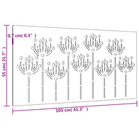 Decorazione Muro da Giardino 105x55 cm Fiore in Acciaio Corten 824499