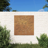 Decorazione Muro da Giardino 55x55 cm Sole in Acciaio Cortencod mxl 130667