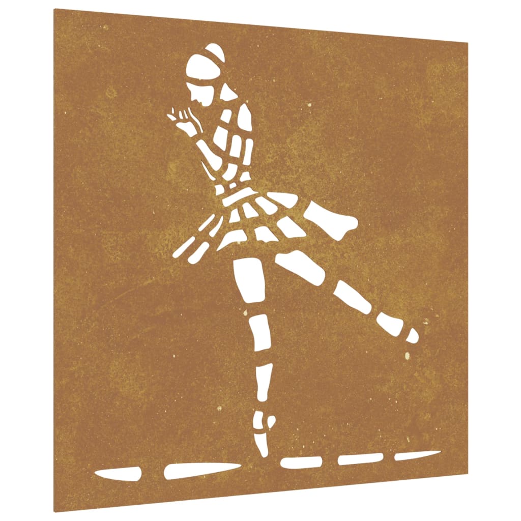 Decorazione Muro Giardino 55x55 cm Ballerina in Acciaio Corten 824503