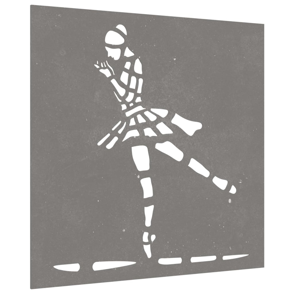 Decorazione Muro Giardino 55x55 cm Ballerina in Acciaio Corten 824503