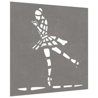 Decorazione Muro Giardino 55x55 cm Ballerina in Acciaio Corten 824503