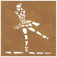 Decorazione Muro Giardino 55x55 cm Ballerina in Acciaio Corten 824503