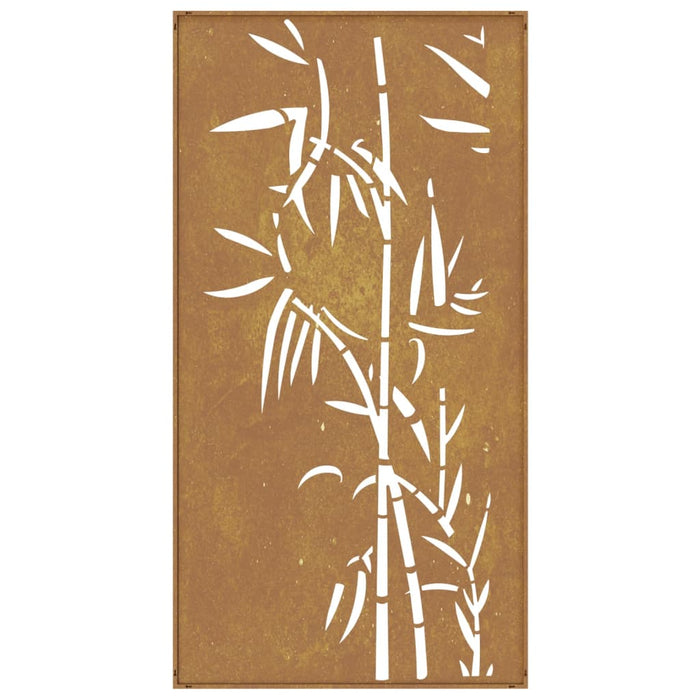 Decorazione Muro da Giardino 105x55 cm Bambù in Acciaio Corten 824506