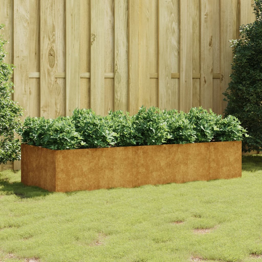 Fioriera Rialzata da Giardino 200x80x40 cm in Acciaio Corten 824533