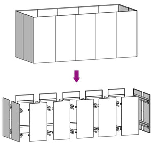 Fioriera Rialzata da Giardino 200x80x80 cm in Acciaio Corten 824539