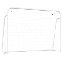 Porta da Calcio con Rete Bianca 214x75x152cm Acciaio Poliestere cod mxl 117618