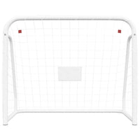 Porta da Calcio con Rete Bianca 214x75x152cm Acciaio Poliestere cod mxl 117618