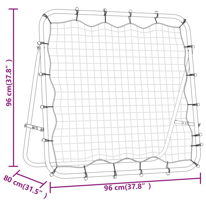 Rimbalzatore da Calcio Regolabile 96x80x96 cm Acciaio e PE 93736