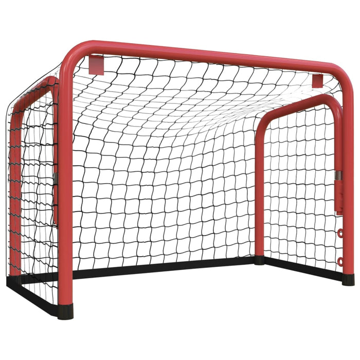 Porta Hockey Rete Rossa e Nera 68x32x47 cm Acciaio e Poliestere 93740