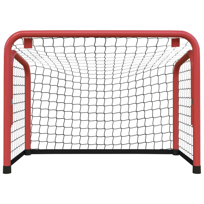 Porta Hockey Rete Rossa e Nera 68x32x47 cm Acciaio e Poliestere 93740