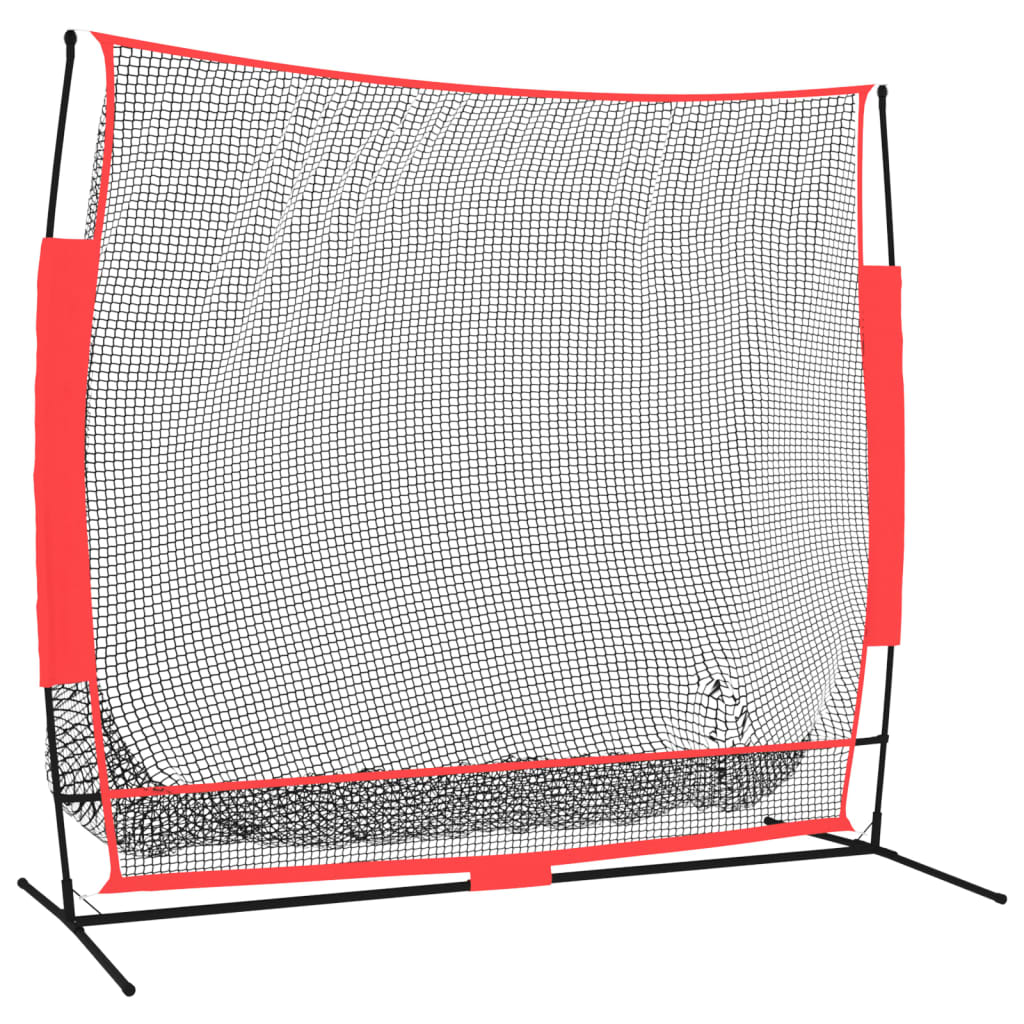 Rete Baseball Portatile Nera e Rossa 215x107x216 cm Poliestere 93746