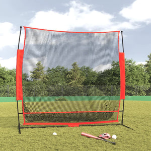 Rete Baseball Portatile Nera e Rossa 215x107x216 cm Poliesterecod mxl 104444