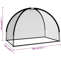 Rete da Golf Nera 300x150x210 cm in Poliestere 93752