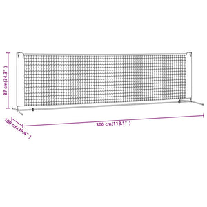 Rete da Tennis Nera e Rossa 300x100x87 cm in Poliestere 93756