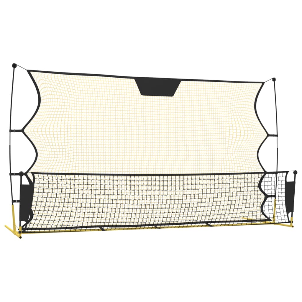 Rete Rimbalzante da Calcio Nera Gialla 183x85x120cm Poliestere 93760