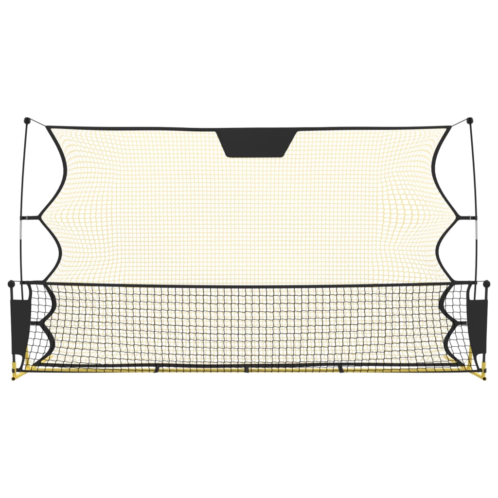 Rete Rimbalzante da Calcio Nera Gialla 183x85x120cm Poliestere 93760