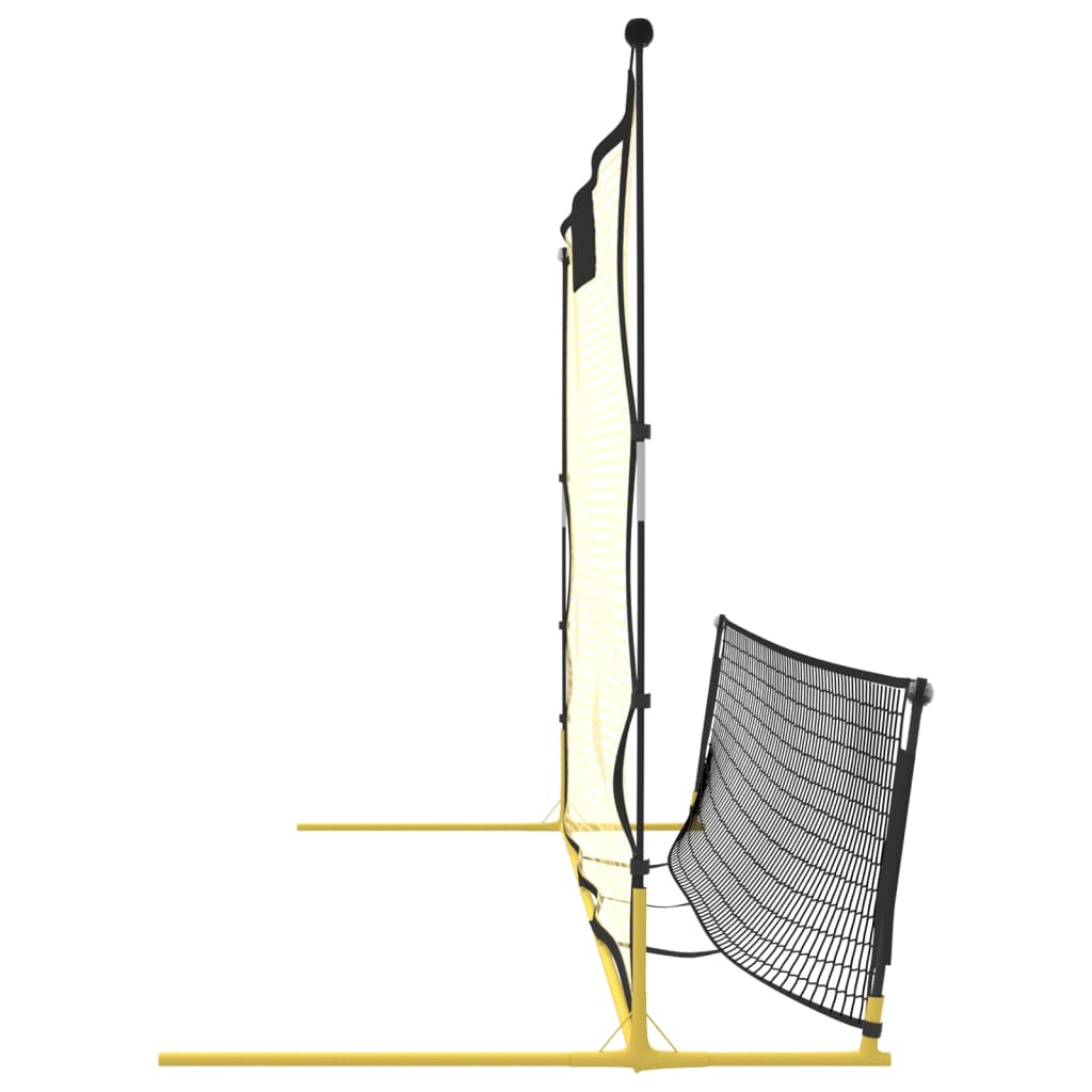 Rete Rimbalzante da Calcio Nera Gialla 183x85x120cm Poliestere 93760