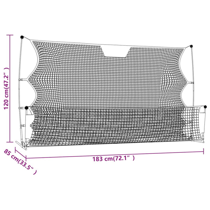 Rete Rimbalzante da Calcio Nera Gialla 183x85x120cm Poliestere 93760