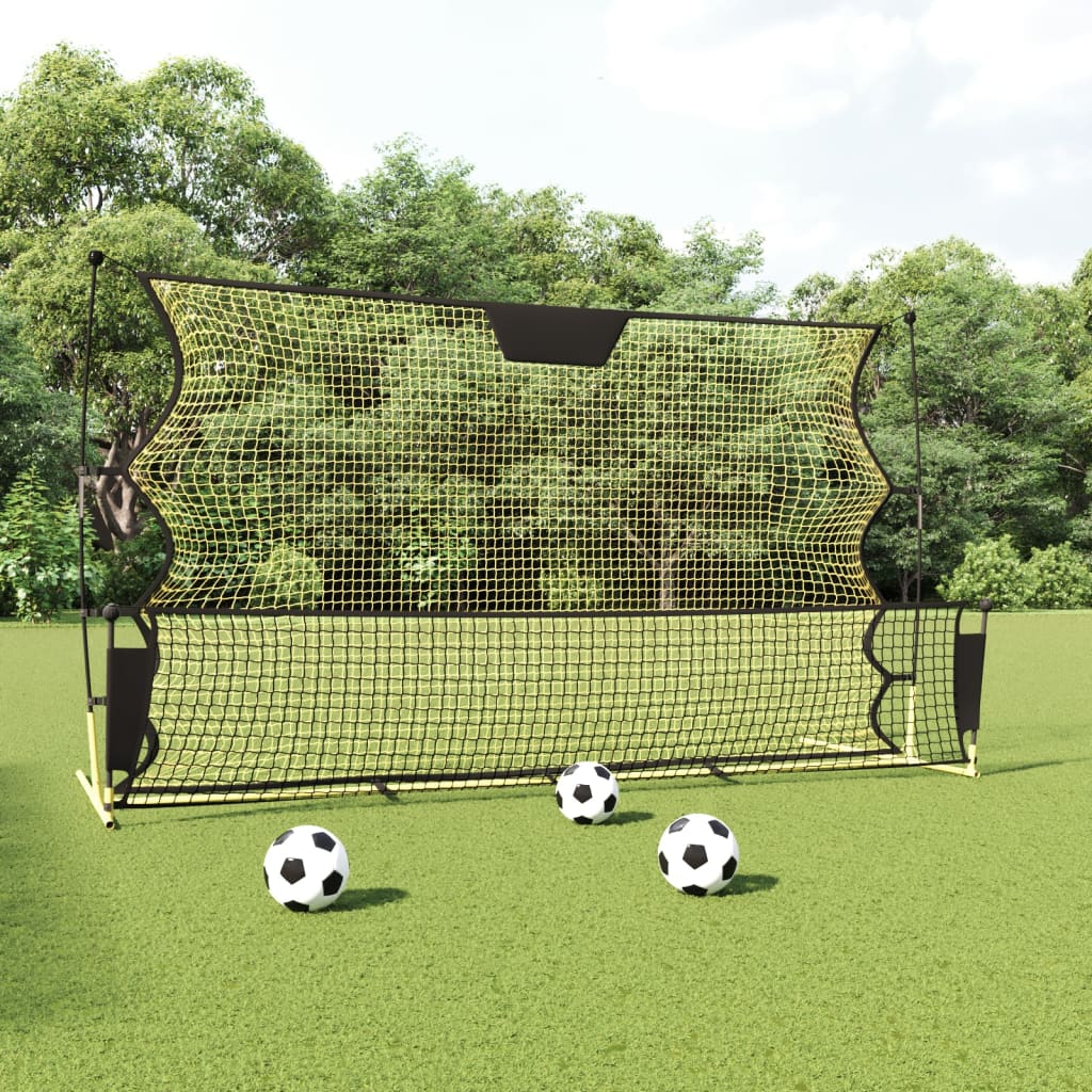 Rete Rimbalzante da Calcio Nera Gialla 183x85x120cm Poliestere 93760