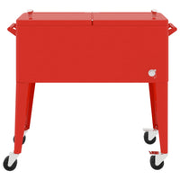 Carrello Porta Ghiaccio su Ruote Rosso 92x43x89 cm 93743