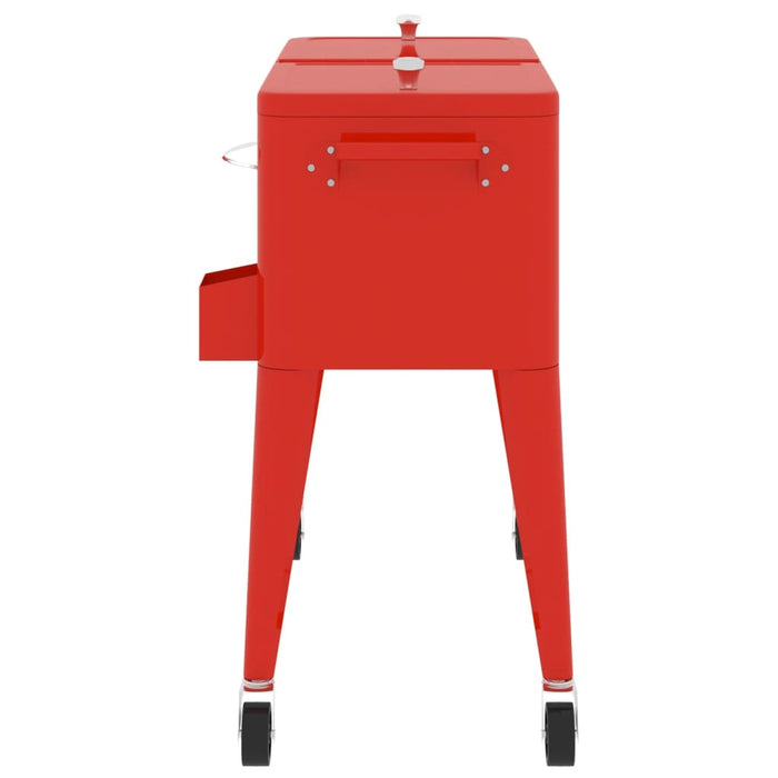 Carrello Porta Ghiaccio su Ruote Rosso 92x43x89 cm 93743