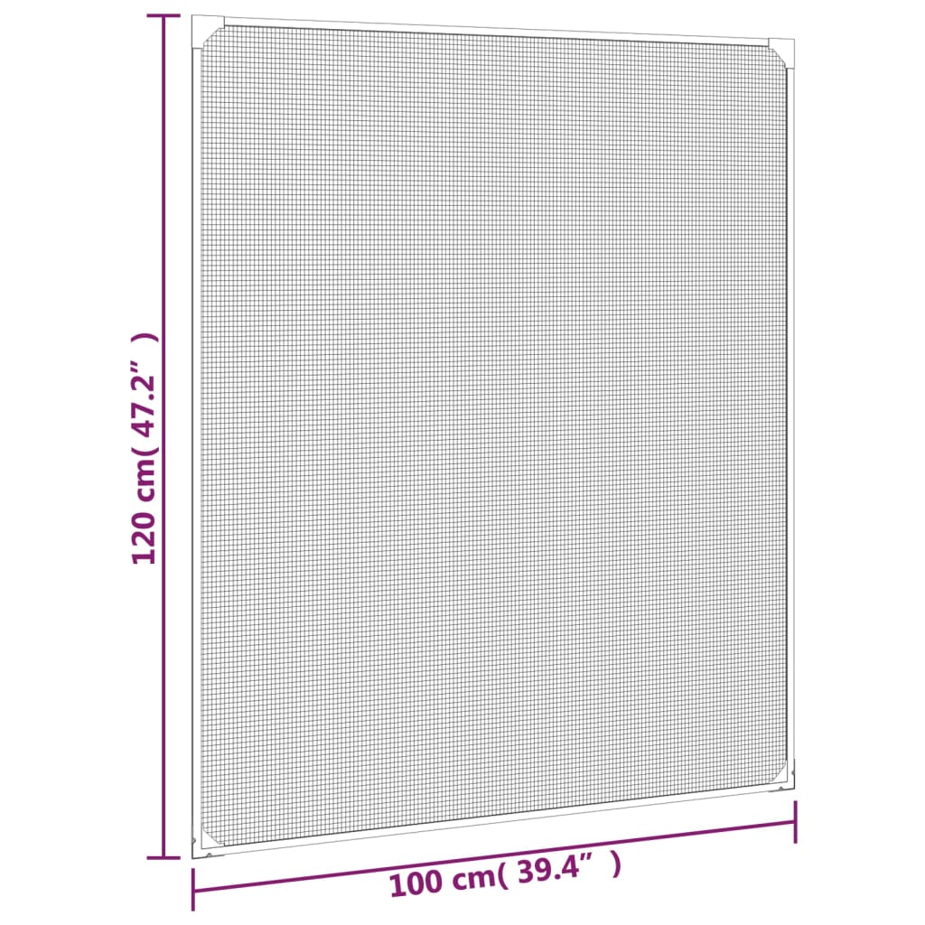 Zanzariera Magnetica per Finestre Antracite 100x120 cm 153852