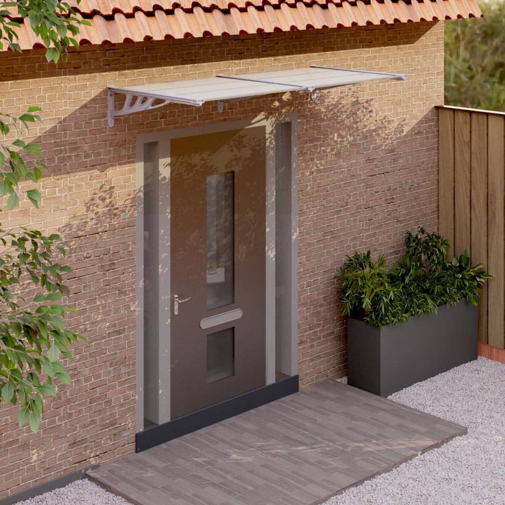 Tettoia per Porta Grigio e Trasparente 199x90 cm Policarbonatocod mxl 97461