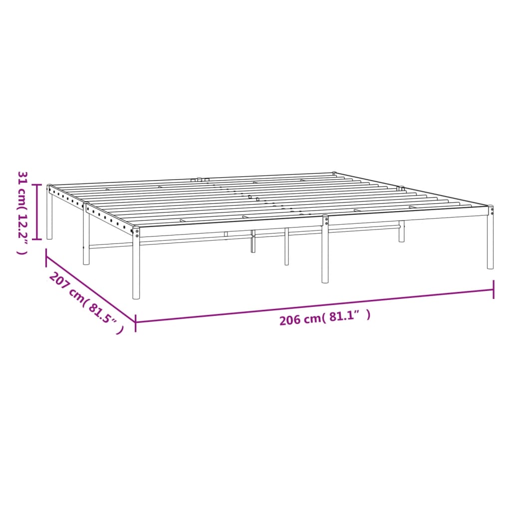 Giroletto in Metallo Nero 200x200 cm 350853