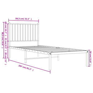 Giroletto con Testiera Metallo Bianco 80x200 cm 350922