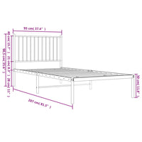 Giroletto con Testiera Metallo Bianco 90x200 cm 350924