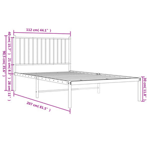 Giroletto con Testiera Metallo Bianco 107x203 cm 350927