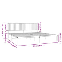 Giroletto con Testiera Metallo Bianco 200x200 cm 350938