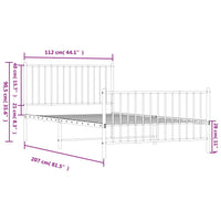 Giroletto con Testiera e Pediera Metallo Bianco 107x203 cm 350945